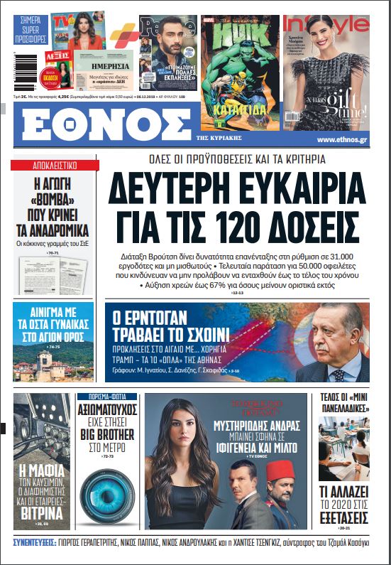 protoselido.jpg Πρωτοσέλιδο Έθνος της Κυριακής 8/12