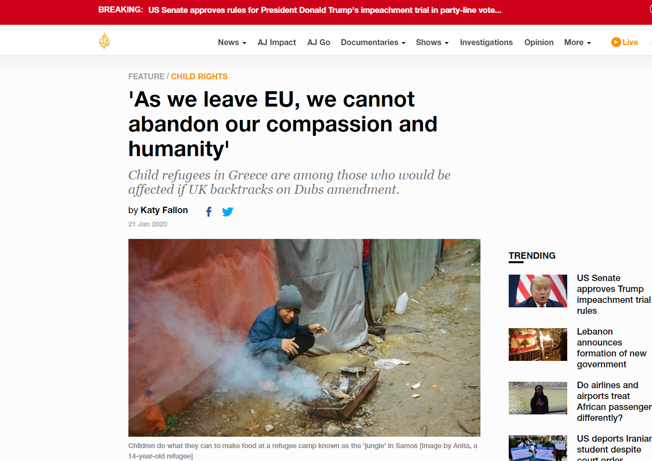 Το δημοσίευμα του Al Jazeera Το δημοσίευμα του Al Jazeera
